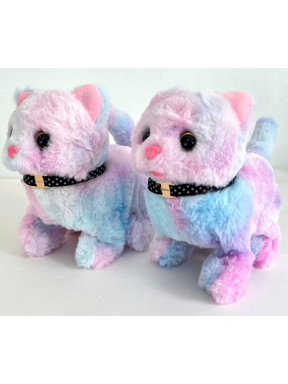 2 PC/Set Walking Kitty Cat Battery Operated Toy Gift - Pink/Blue